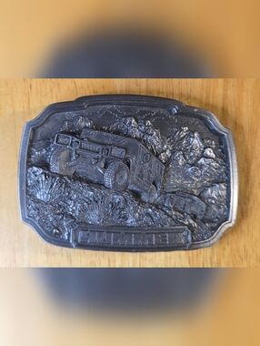 Vintage 1995 Embossed Hummer Belt Buckle AM General Collection Series Cast Iron